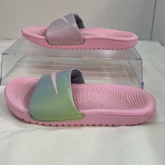 Nike Benassi JDI Youth Slides Pink / Gray Iridescent Size 11C - Picture 7 of 7
